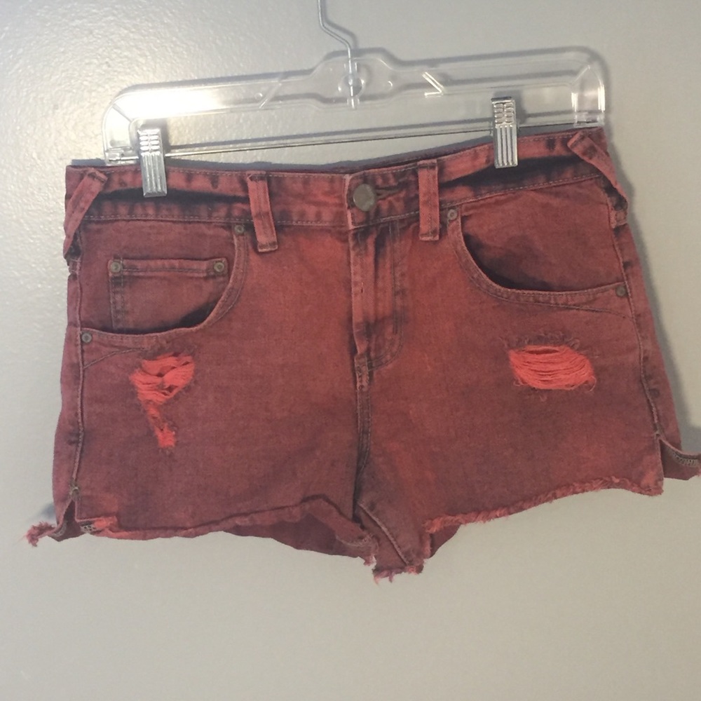 Free People Rusty Red Denim Shorts size 27